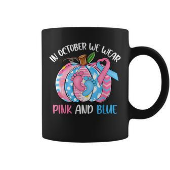 In October We Wear Pink Blue Pumpkin Pregnancy & Infant Loss Coffee Mug - Seseable