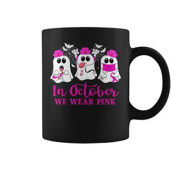 In October We Wear Pink Boos Nurse Breast Cancer Awareness Coffee Mug - Monsterry CA