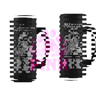 In October We Wear Pink Dog Cat Paw Breast Cancer Awareness Coffee Mug - Seseable