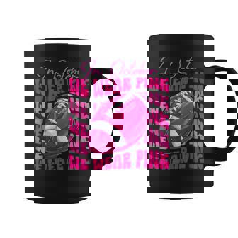 In October We Wear Pink Football Breast Cancer Awareness Coffee Mug | Mazezy