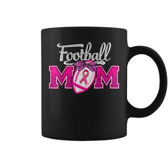 In October We Wear Pink Football Mom Breast Cancer Awareness Coffee Mug - Seseable