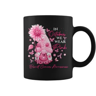 In October We Wear Pink Gnomes Gnome Breast Cancer Awareness Coffee Mug - Monsterry DE