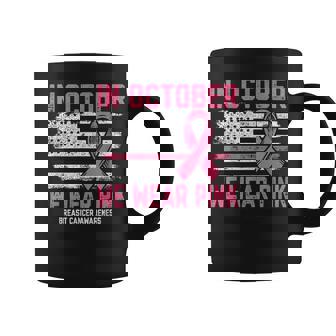 In October We Wear Pink Us Flag Breast Cancer Awareness Coffee Mug | Mazezy