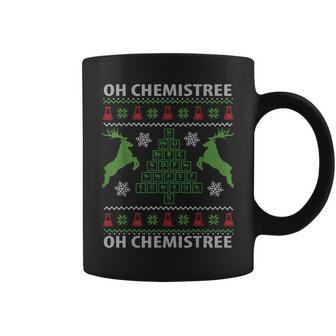 Oh Chemistree Chemistry Teacher Ugly Christmas Sweater Pun Coffee Mug | Mazezy