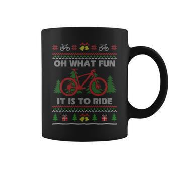 Oh What Fun Bike Ugly Christmas Sweater Cycling Xmas Idea Coffee Mug - Monsterry DE