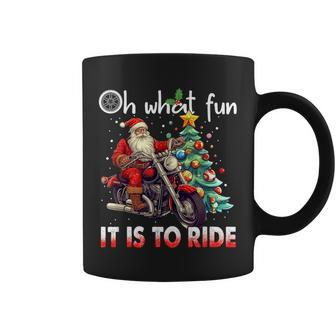 Oh What Fun It Is To Ride Santa Motorcycle Coffee Mug - Monsterry