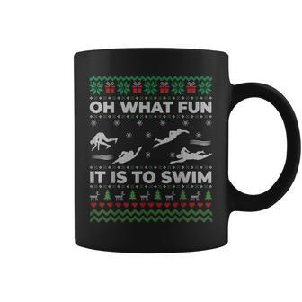 Oh What Fun It Is To Swim Ugly Christmas Sweater Coffee Mug - Monsterry DE