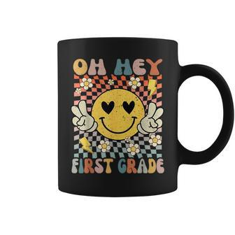 Oh Hey 1St Grade Smile Retro Face Back To School Teacher Coffee Mug - Thegiftio UK