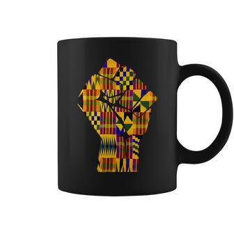 Oheneba Melanin Kente Fist Design Black History Coffee Mug - Thegiftio UK