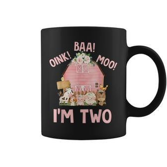 Oink Baa Moo Im Two With The Farm And Animals Coffee Mug - Seseable