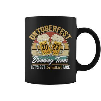 Oktoberfest 2023 Drinking Team Let's Get Schnitzel Face Coffee Mug - Thegiftio UK