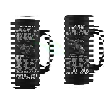 Old Deaf Veteran Can Hear A Huey Vietnam Helicopter Coffee Mug | Mazezy