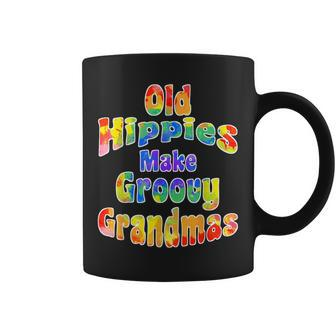 Old Hippies Make Groovy Grandmas Cool Grandparent Tie Dye Gift For Women Coffee Mug - Thegiftio UK