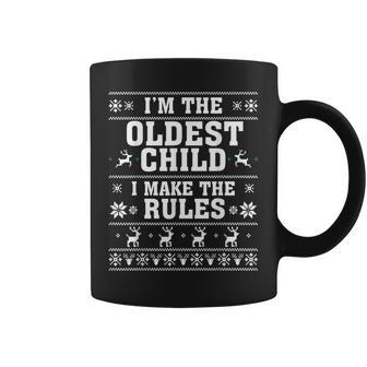 Oldest Child Christmas Ugly Sweater Christmas Sibling Coffee Mug - Seseable