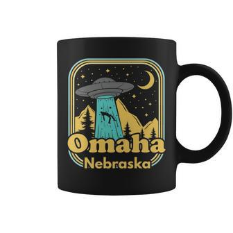 Omaha Nebraska Ufo Alien Hunter 80S Retro State Pride Coffee Mug | Mazezy