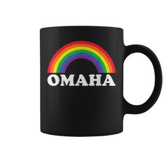 Omaha Rainbow Lgbtq Gay Pride Lesbians Queer Coffee Mug | Mazezy