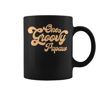 One Groovy Papaw Grandpa Retro 70S Birthday Matching Family Coffee Mug | Mazezy