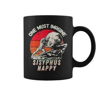 One Must Imagine Sisyphus Happy Cool Sisyphus Meme Coffee Mug | Mazezy