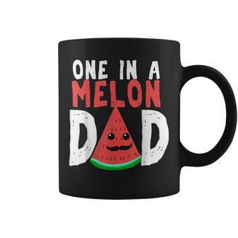 One In A Melon Dad Funny Watermelon Pun Summer Fathers Day Gift For Mens Coffee Mug | Mazezy