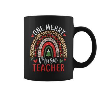 One Merry Music Teacher Rainbow Christmas Musician Coffee Mug - Seseable