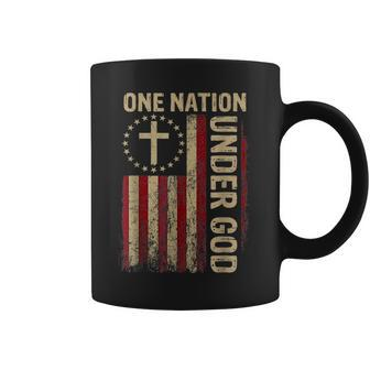One Nation Under God Flag 4Th Of July Patriotic Christian Patriotic Funny Gifts Coffee Mug | Mazezy