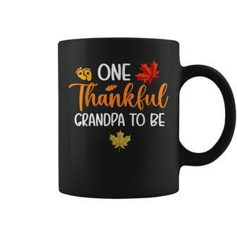 One Thankful Grandpa To Be Fall Thanksgiving Pregnancy Coffee Mug | Mazezy