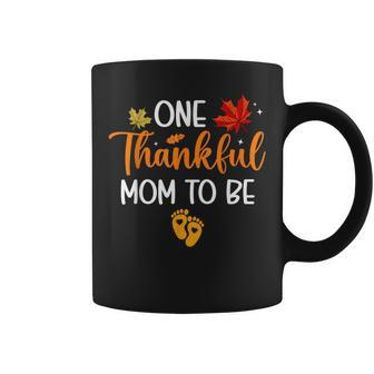 One Thankful Mom To Be Thanksgiving Pregnancy Announcement Coffee Mug - Seseable