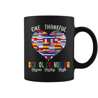 One Thankful School Counselor Hispanic Heritage Month Flags Coffee Mug | Mazezy