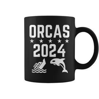 Orcas 2024 Funny Politics Orca Sinking Boat Election Coffee Mug - Monsterry UK