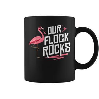 Our Flock Rocks Flamingo Mothers Day Funny Gift Coffee Mug - Seseable