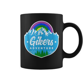 Outdoor Activity Theme Pride Month Gay Hikers And Bikers Coffee Mug | Mazezy