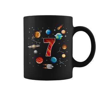 Outer Space 7 Years Old 7Th Birthday Boys Planets Astronaut Coffee Mug | Mazezy