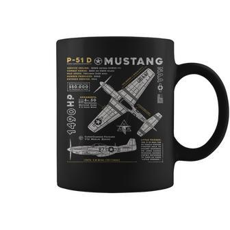 P-51 Mustang Wwii Fighter Plane Us Military Aviation Design Coffee Mug - Monsterry
