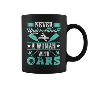 Paddling Never Underestimate A Woman With Oars Coffee Mug - Seseable