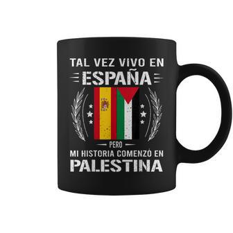 Palestine Palestine And Spain Flags Proud Coffee Mug - Thegiftio UK