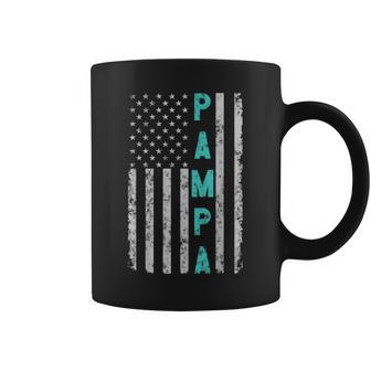 Pampa Fathers Day Vintage Patriotic Distressed American Flag Coffee Mug - Monsterry