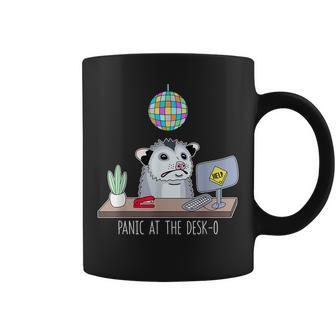 Panic At The Desk-O-Possum Cute Funny Office Possum Anxiety Coffee Mug - Seseable