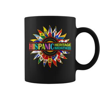 Hispanic Heritage Month Countries Flags Sunflower Latino Coffee Mug - Seseable