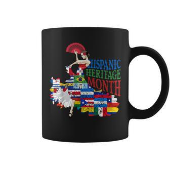 Hispanic Heritage Month Dancing Latin American Flags Coffee Mug - Thegiftio