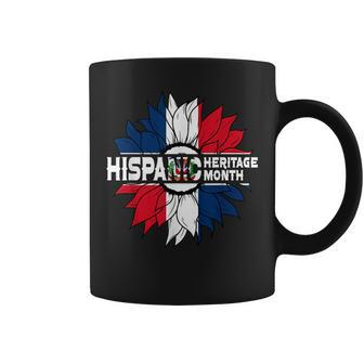 Hispanic Heritage Month Dominican Republic Flag Sunflower Coffee Mug - Seseable