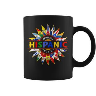 Hispanic Heritage Month Latino Countries Flags Sunflower Coffee Mug - Seseable