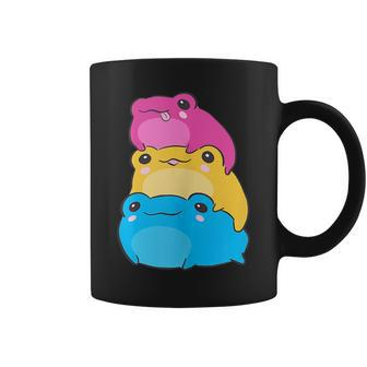 Pansexual Flag Color Frogs Subtle Pan Pride Lgbtq Aesthetic Coffee Mug | Mazezy
