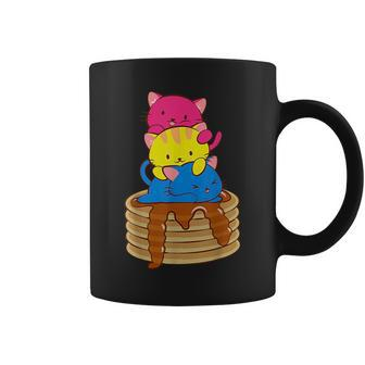 Pansexual Pride Flag Cute Cats On Pancakes Lgbt Pride Coffee Mug | Mazezy