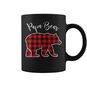 Papa Bear Pajama Red Buffalo Xmas Family Christmas Coffee Mug | Mazezy
