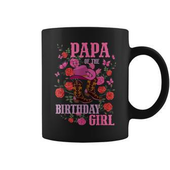 Papa Of The Birthday Girl Cowgirl Boots Pink Matching Family Papa Funny Gifts Coffee Mug | Mazezy
