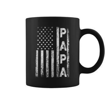 Papa Vintage American Flag Fathers Day 4Th Of July Grandpa Coffee Mug | Mazezy