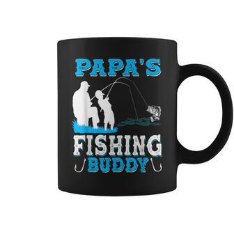 Papas Fishing Buddy For Grandpa Fisherman Kid Coffee Mug - Seseable
