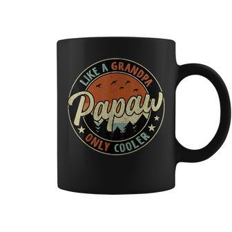 Papaw Like A Grandpa Only Cooler Vintage Retro Fathers Day Coffee Mug | Mazezy