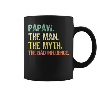 Papaw The Man Myth Bad Influence Retro Gift Grandpa Coffee Mug | Mazezy
