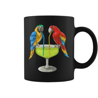 Parrots Drinking Margarita Hawaiian Vacation Beach Party Coffee Mug - Monsterry UK